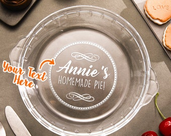 Custom Name Glass Pie Plate Round Pie Tableware with Handles