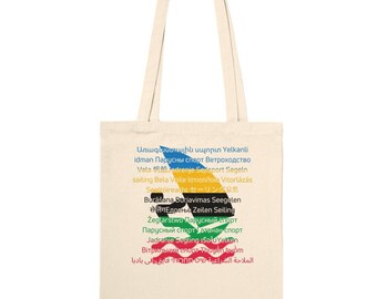 Multilingual Sailing Art Tote Bag - Unique, Stylish, Eco-Friendly