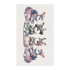 Tea Time Bunny Rabbit Tea Towel