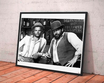 Póster impreso artístico, imagen mural, Bud Spencer y Terence Hill