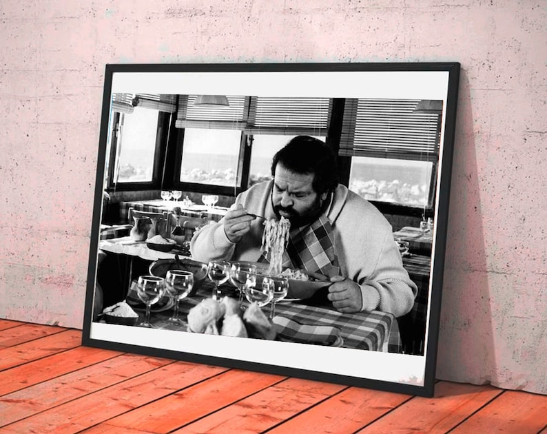 Wandbild Bild Poster Kunstdruck Bud Spencer Pasta Spaghetti Bild 1