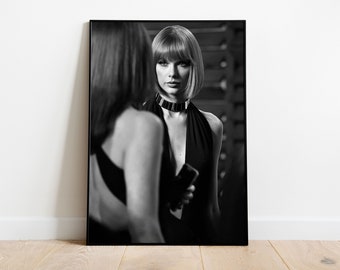 Póster mural imagen arte impresión negro blanco Taylor Swift