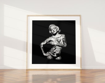 Wandbild Bild Kunstdruck Poster Marilyn Monroe Tattoo Hollywood