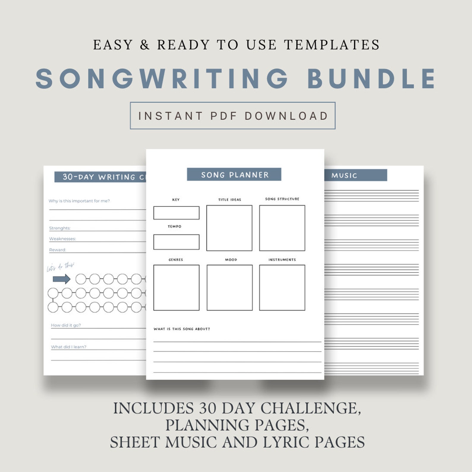 Songwriting Bundle 30day Challenge Included A4 Music Industry Singer Songwriting Bundle 30day Challenge Included A4 Music Industry Singer