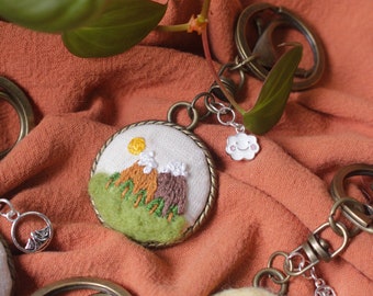 Ain’t No Mountain High Enough Vintage Handembroidered Keychain