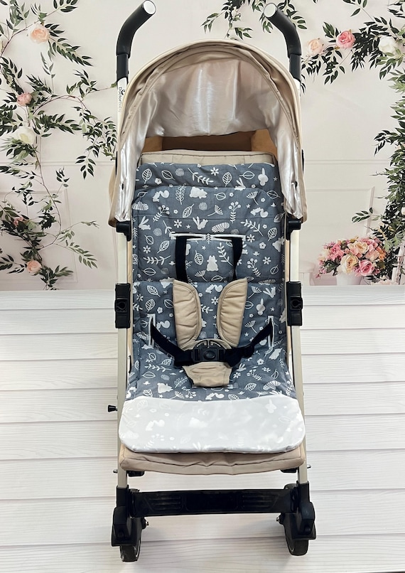Graue Universal-Kinderwageneinlage - 100% Baumwolle mit weicher Polsterung  und Gurtffnungen - Etsy Schweiz