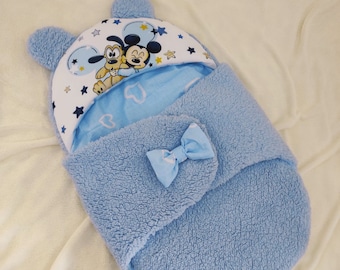 Schlafsack für ein Neugeborenes „Mommy's Hugs“. Schlafsack für Jungen, Buggy-Abdeckung, Kinderwagen-Zubehör. Babykleidungsgeschenk, Neugeborene Babytasche