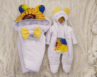 baby minky romper and blanket for a newborn gift baby set hospital preparation, newborn blanket blanket with filler for baby present pregnat