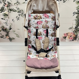 Universal Stroller Liner – 100% Cotton with Soft Padding & Harness Openings