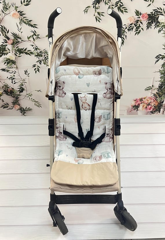 Universal-Kinderwagen-Einlage aus 100% Baumwolle mit weicher Polsterung und  Gurtffnungen - Etsy.de
