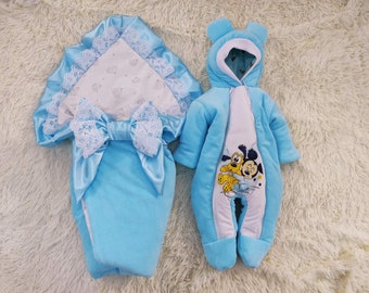 baby romper and blanket for a newborn 100% cotton