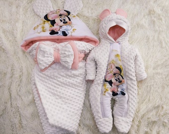 baby minky romper and blanket for a newborn