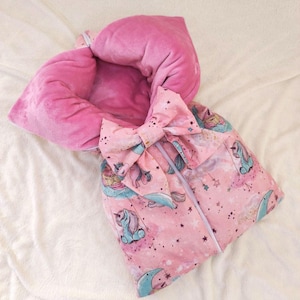 Cuerno de bebé. Saco de dormir rosa para recién nacido. Manta 2 en 1. Cochecito, cochecito bebe niña, saco de dormir. Bolsa de banderines para bebé. Envoltura para bebé