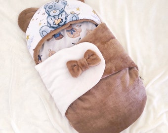 Saco de dormir para recién nacido "Los Abrazos de Mamá". traje de recién nacido, accesorios para recién nacidos, regalo para recién nacidos, accesorio para cochecito de bebé, tela para recién nacidos