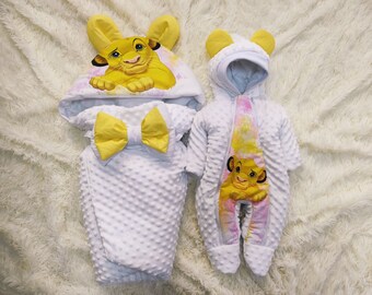 baby minky romper and blanket for a newborn, gift baby set, hospital preparation, newborn blanket, baby girl, baby boy, present pregnat