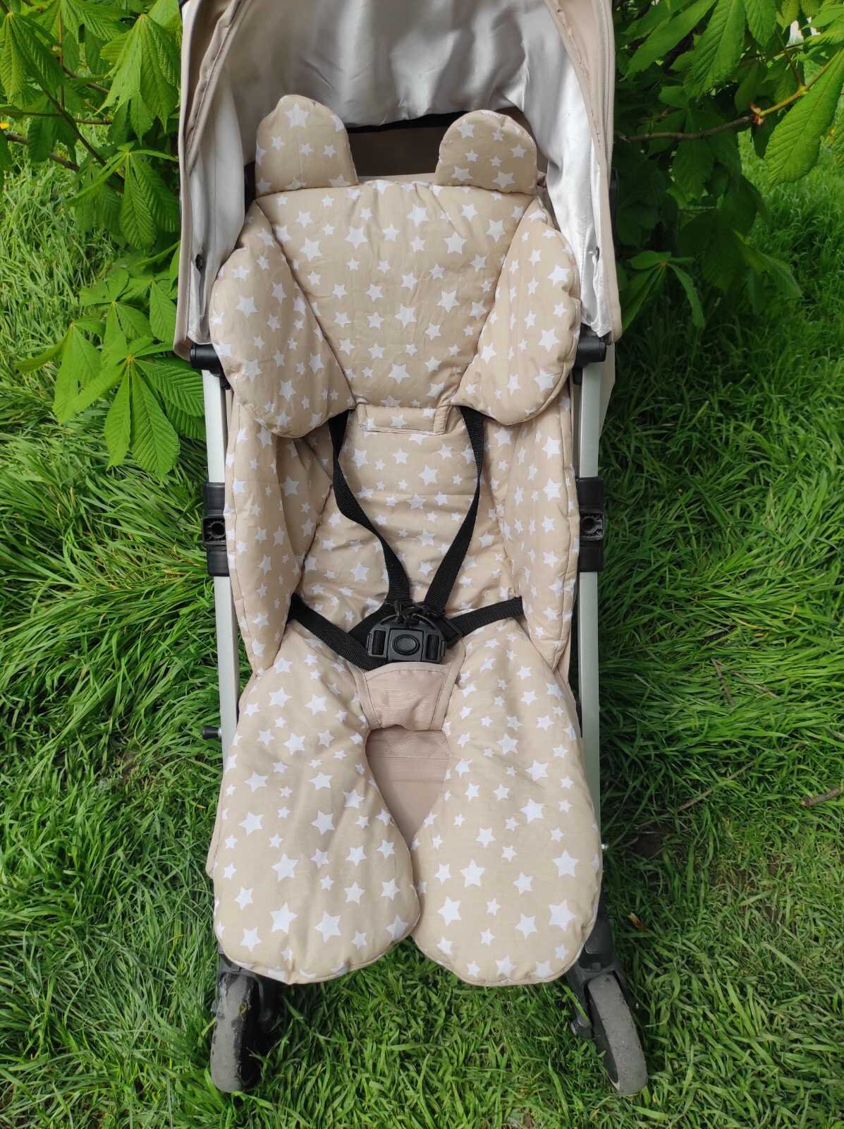 Housse De Siège Poussette En Coton - 80x35 Cm - Antidérapante, Réversible - Pour Poussette, Siège Auto, Chaise Haute