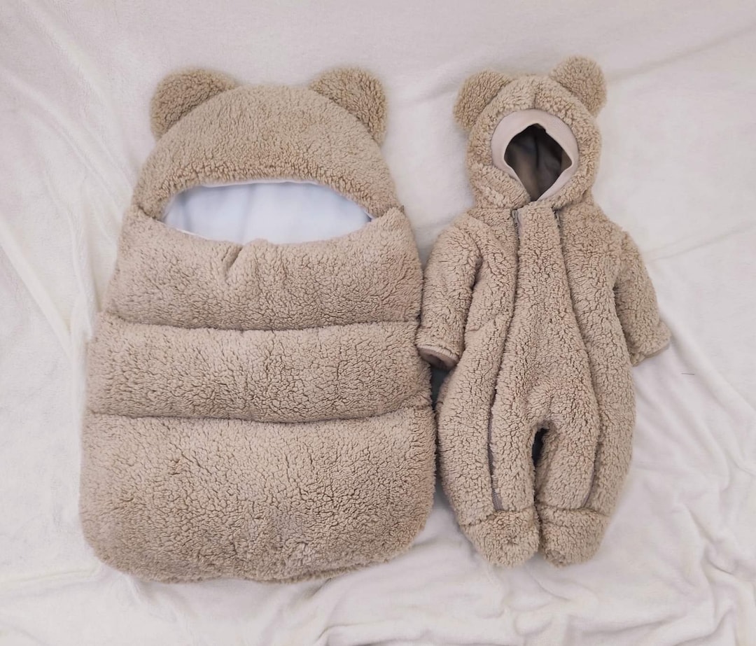 Babyhug Fur Knit Winter Wear Top & Joggers Set With Teddy Embroidery Design - Grey & White