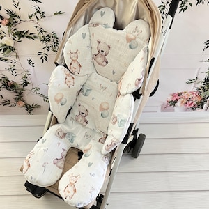 Muslin Universal Stroller Liner, Baby stroller padding, stroller Pad, Stroller Accessories, Pushchair Liner, Pram Accessories