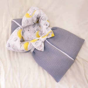 Cuerno de bebé. Saco de dormir para recién nacido. Manta 2 en 1. Saco banderín para bebé. Envoltorio para bebé. Estilo bebé escandinavo Accesorios neutros para bebés