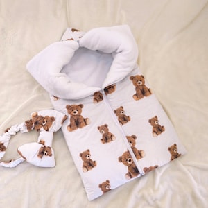 Cuerno de bebé. Saco de dormir neutro para recién nacido. Manta 2 en 1. Cochecito, cochecito de bebé, saco de dormir blanco. Bolsa de banderines para bebé. Envoltura para bebé