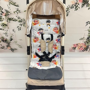 Universal Stroller Liner – 100% Cotton with Soft Padding & Harness Openings