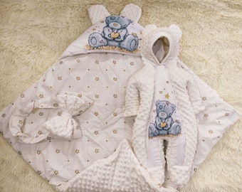 baby minky romper and blanket for a newborn