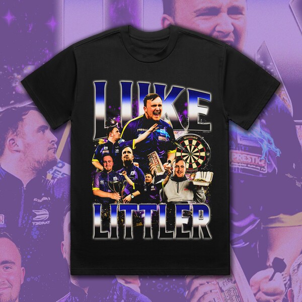 T-shirt style Luke Littler Bootleg vintage des années 90 The Nuke Darts