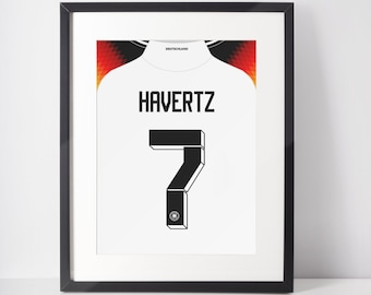 24/25 Customisable EURO 24 Germany Home Shirt Wall Art Poster Personalised With Any Name & Number