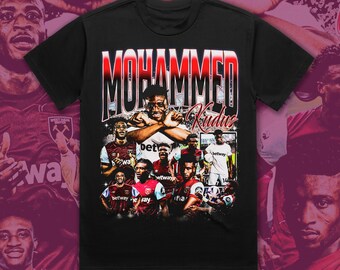 Bootleg Vintage 90er Jahre Stil Mohammed Kudus T-Shirt West Ham United