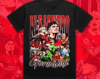 Bootleg Vintage 90s Style Alejandro Garnacho T-Shirt Manchester United