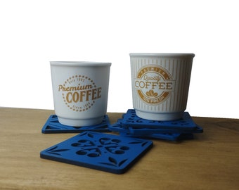 Portuguese Tile Wood Coaster Set: Lisbon Art Souvenir
