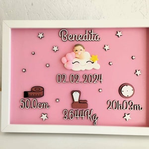 Newborn Frame, Birth Frame, New Baby Gift, Birth Announcement, kids gift, New Parents Gift, Gift For New Baby, baby Frame nursery, baby girl