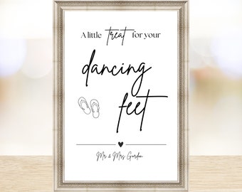 Flip Flops – Printed Wedding Sign in A6, A5 or A4 | Hammered White Card | Elegant Ceremony Décor | Ready to Display
