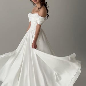 Corset Wedding Dress, Modest Wedding Dress, Basque Waist Wedding Dress, Beach Summer Wedding Dress, Courthouse Wedding Dress