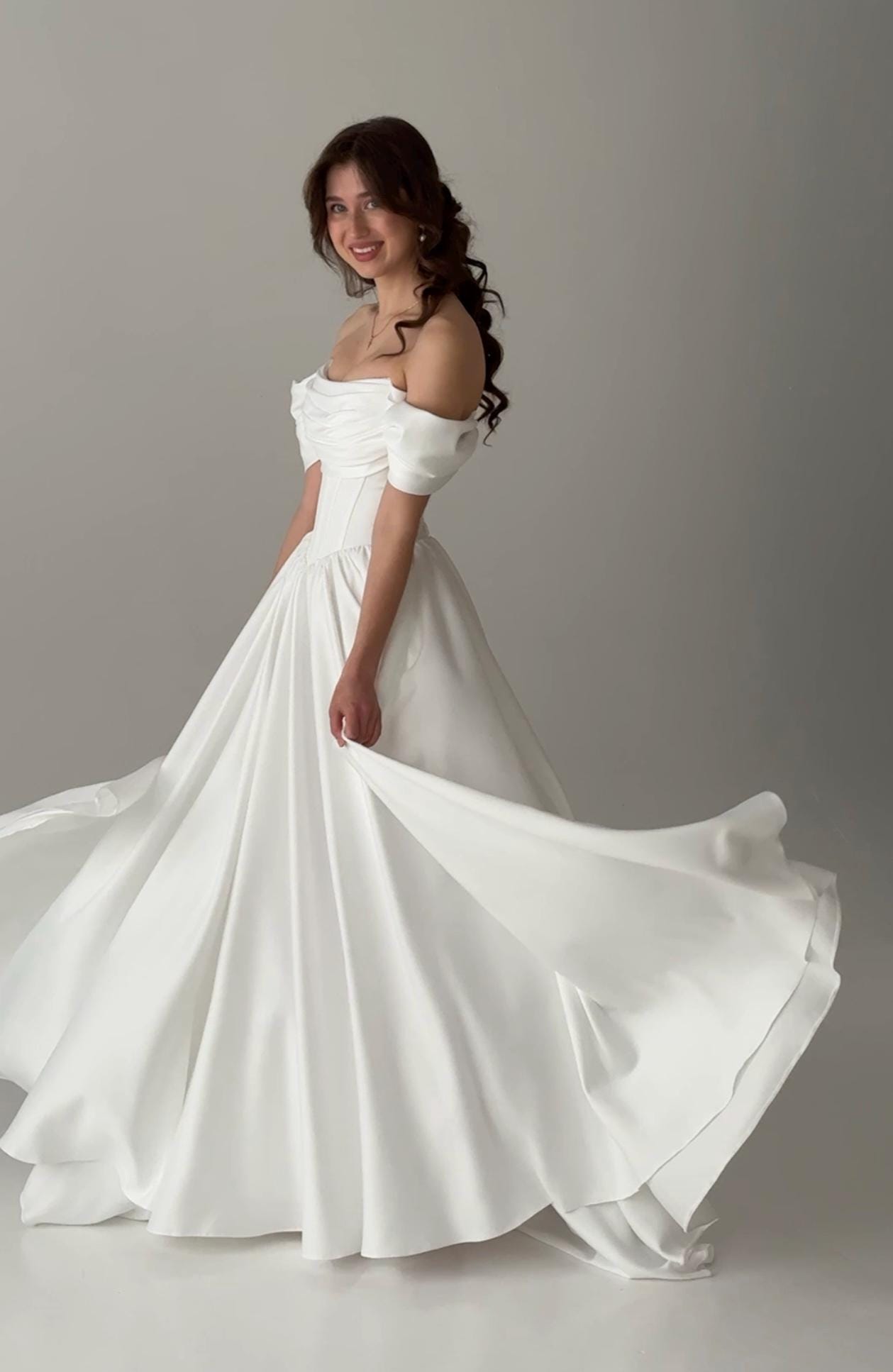 Korsett Brautkleid, bescheidene Brautkleid, Baskische Taille Brautkleid, Strand Sommer Hochzeit Kleid, Brautkleid Brautkleid