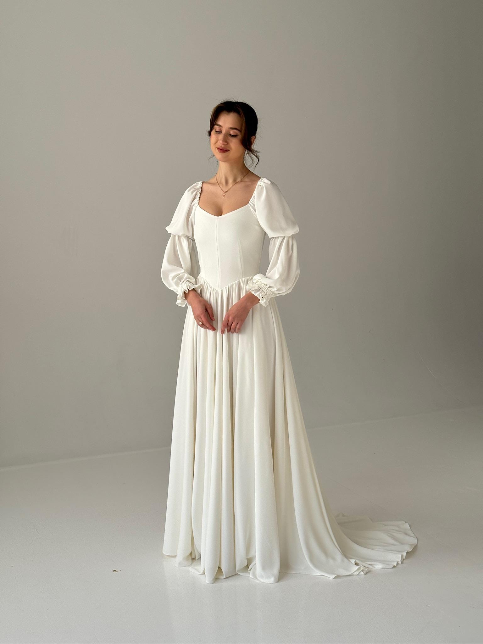 white flowy renaissance dress Scarlet Darkness Renaissance Fairy Dress Elf Wing Sleeves Maxi Dress main image 1