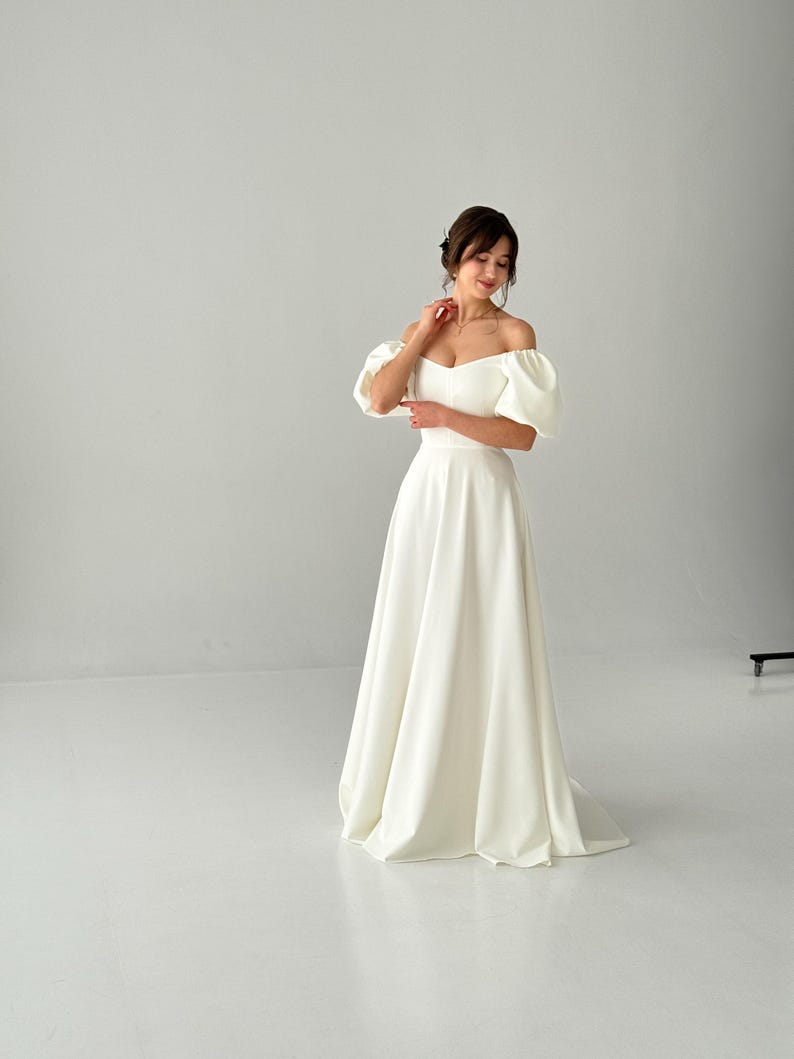 Fairycore Corset A-Line Wedding Dress: Off-Shoulder Sleeves image 19