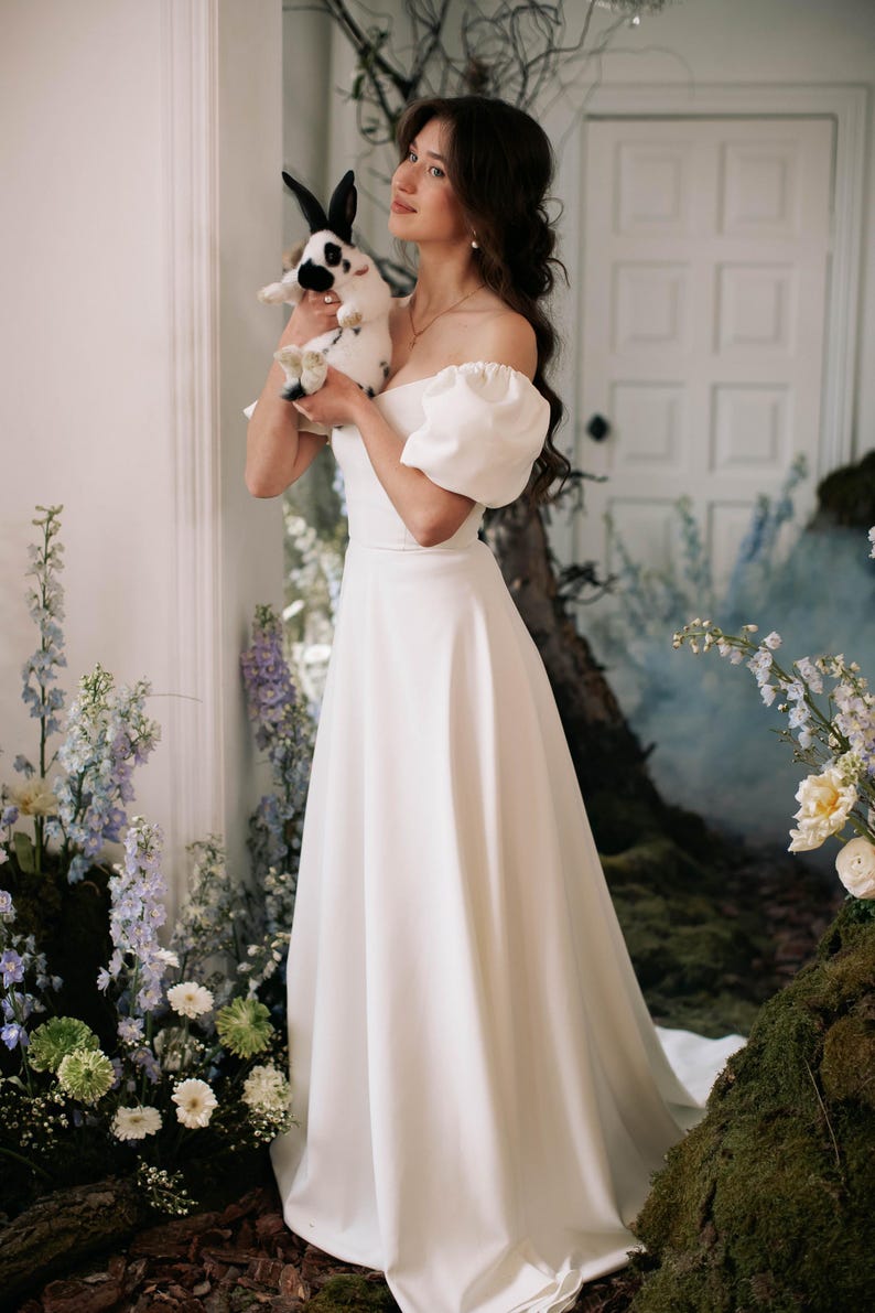 Fairycore Corset A-Line Wedding Dress: Off-Shoulder Sleeves image 11