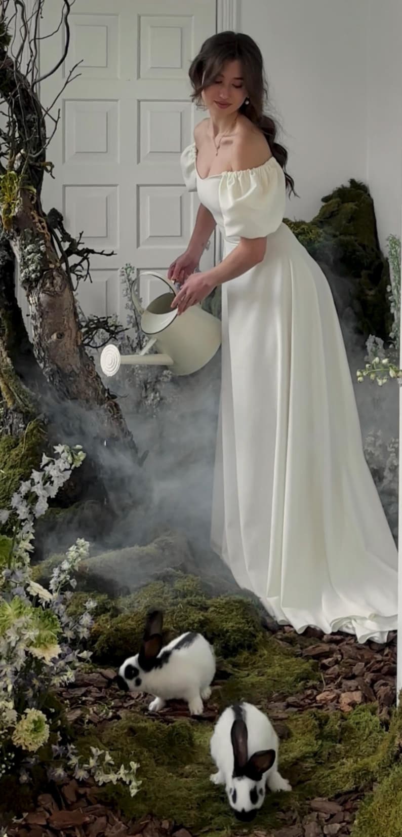 Fairycore Corset A-Line Wedding Dress: Off-Shoulder Sleeves image 20