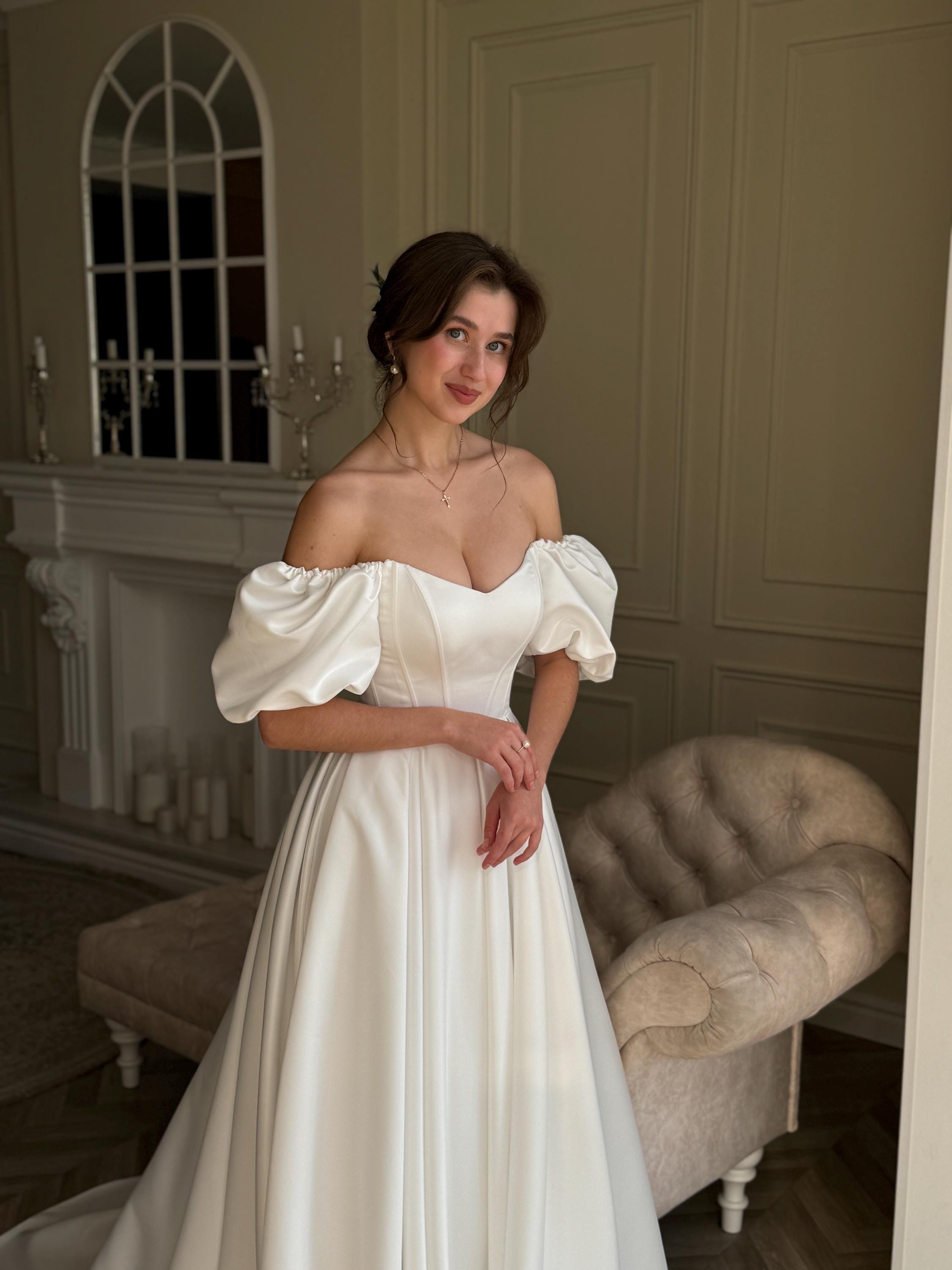 strapless open back dress Plus Size Bridesmaid Dresses Chiffon Women's A-Line V-Neck Long Sleeves Floor-Length Formal Evening Gowns with Split Side