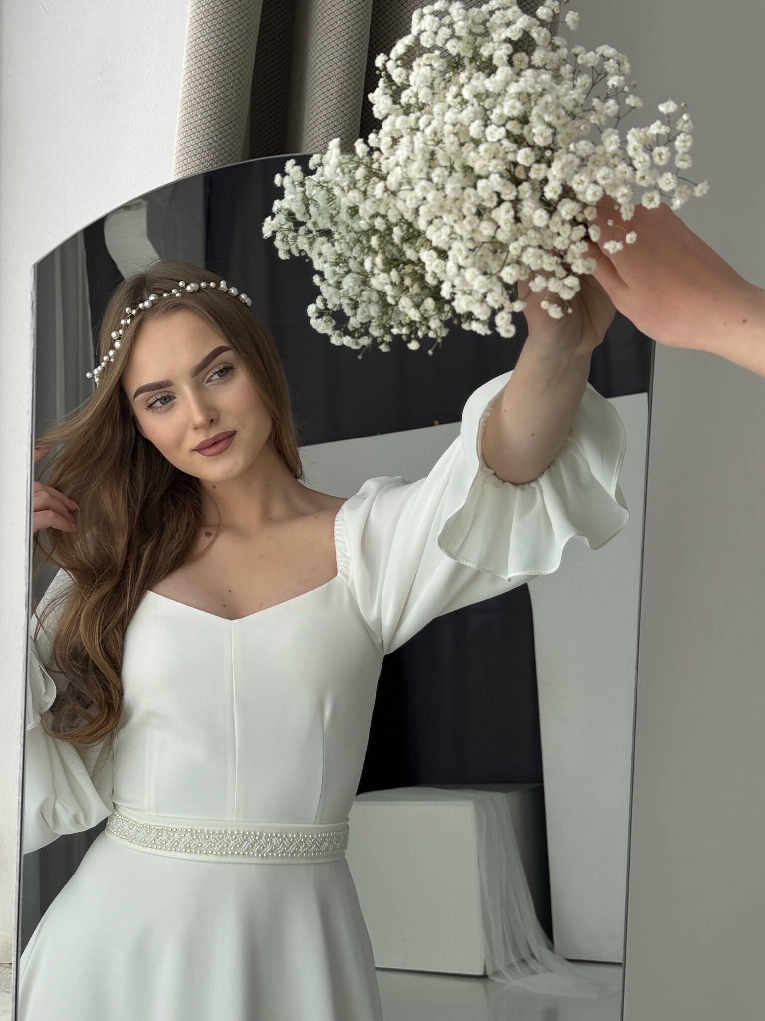 Ivory Maxi Wedding Dress Convertible Sleeves Minimalist Bridal Gown ivory-maxi-wedding-dress-convertible-sleeves-minimalist-bridal-gown