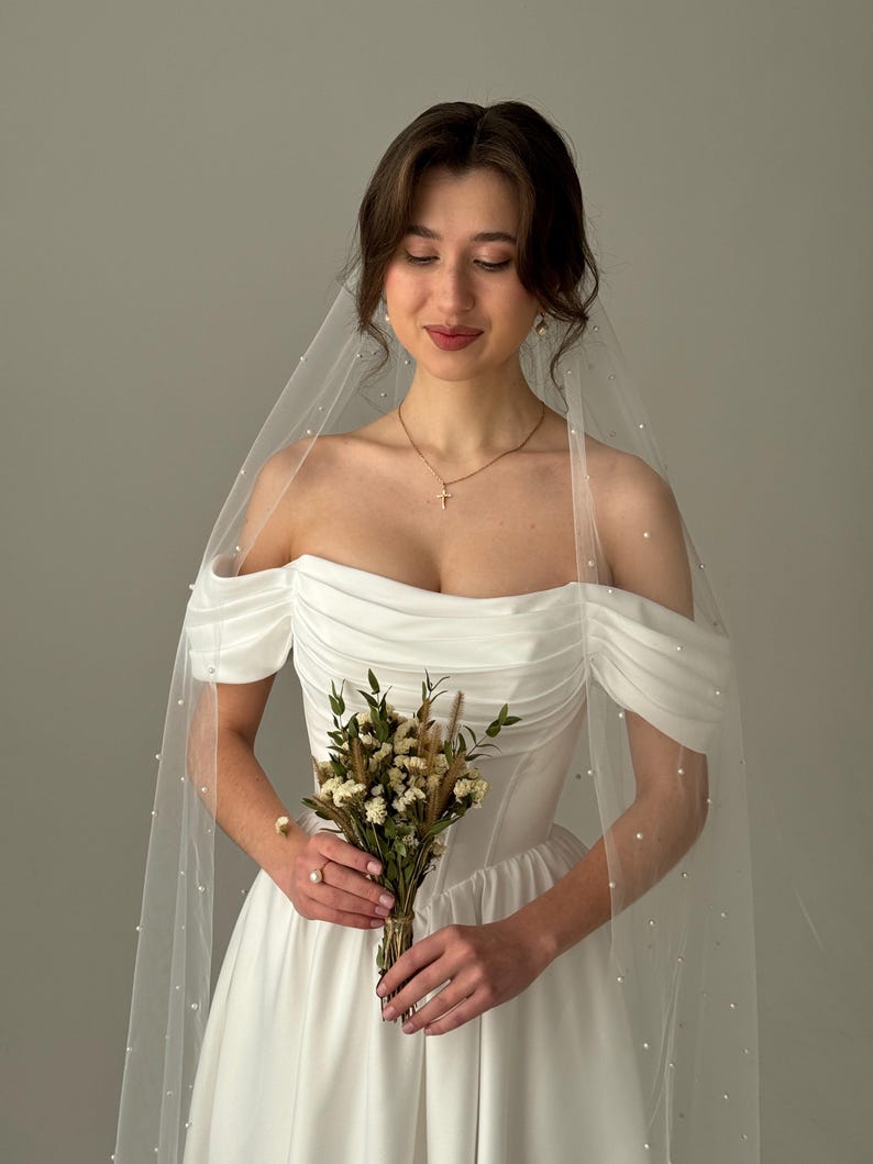 Fairy Wedding Dress, Basque Waist Wedding Dress, Modest Midi Wedding Dress, Simple Corset Wedding Dress, Tea Length Fantasy Wedding Dress image 11