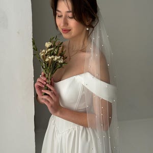 Corset Wedding Dress, Fairy Wedding Dress, A-line Modest Wedding Dress, V-waistline Boho Wedding Dress, Off The Shoulder Wedding Dress image 15