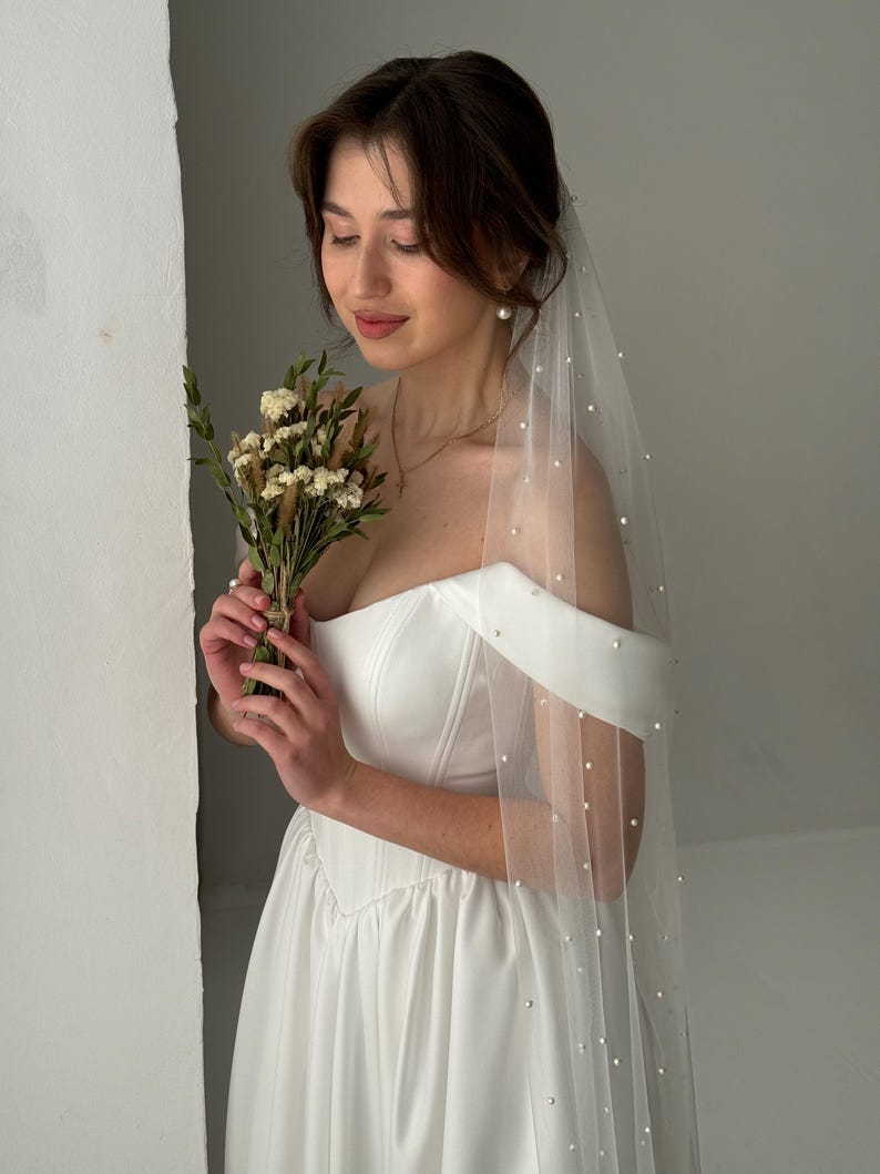 Corset Wedding Dress, Fairy Wedding Dress, A-line Modest Wedding Dress, V-waistline Boho Wedding Dress, Off The Shoulder Wedding Dress image 15