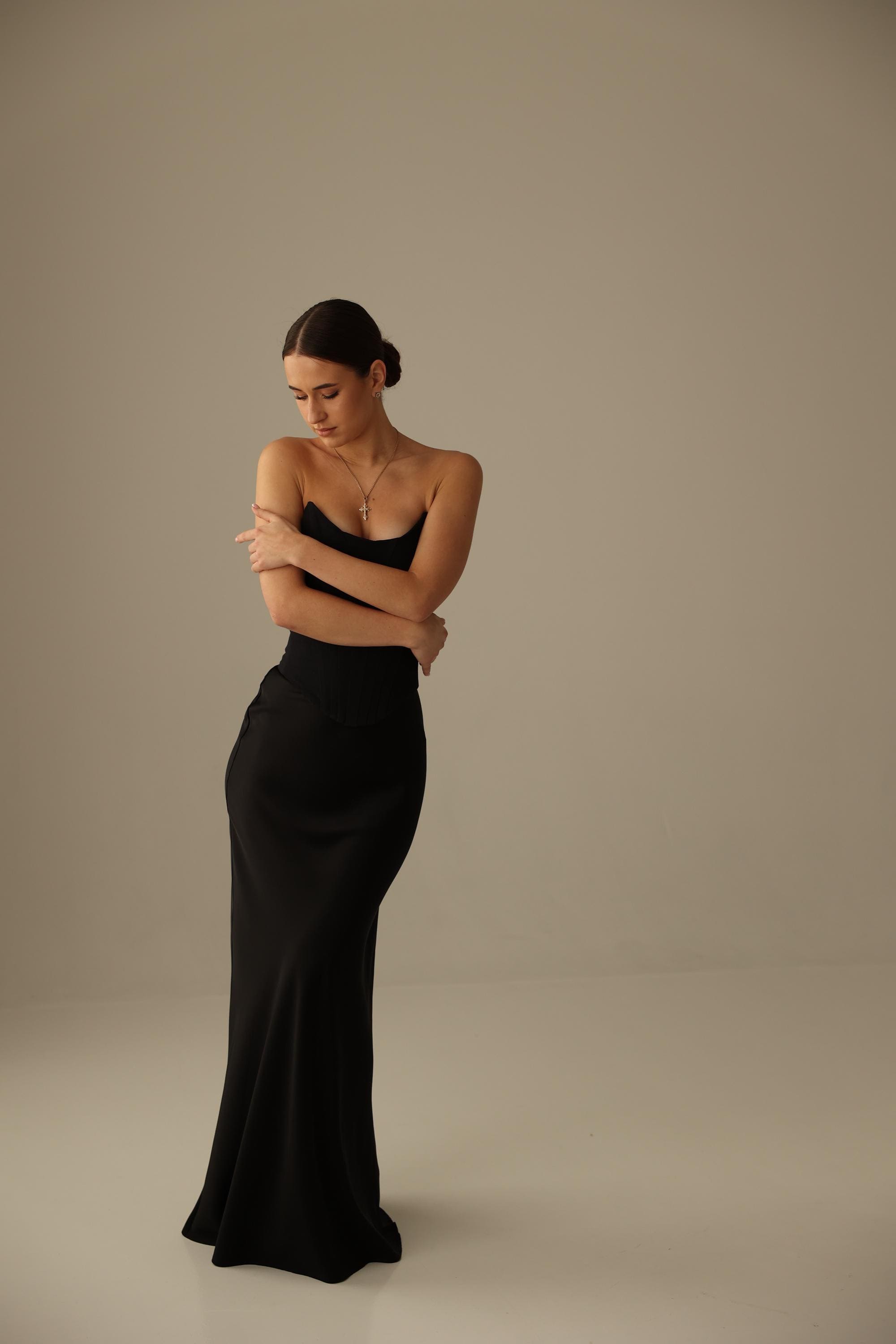 Ivory Satin Corset & Bias Cut Skirt