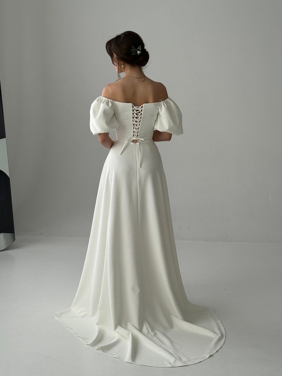 white dress with lace bottom 775