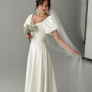 Elopement Wedding Dress, Simple Modest Wedding Dress, Off The Shoulder Boho Wedding Dress, Fairy Wedding Dress, Fantasy Wedding Dress