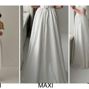 Fairy Wedding Dress, Basque Waist Wedding Dress, Modest Midi Wedding Dress, Simple Corset Wedding Dress, Tea Length Fantasy Wedding Dress image 4