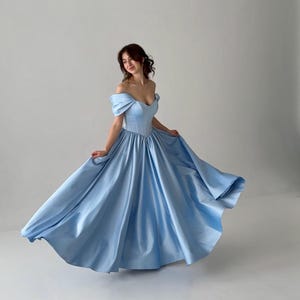 Cinderella Ball Gown, Blue Wedding Dress, Prom Dress, Fairy Wedding Dress, Fantasy Princess Wedding Dress, Corset Wedding Dress