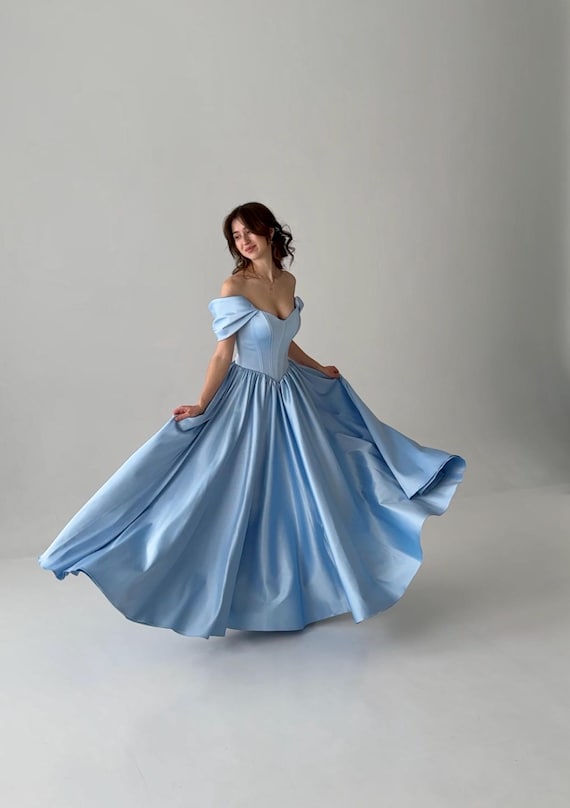 blue corset wedding dress Ball Gown: With Detachable Sleeves 100% Polyester 100% Recycled